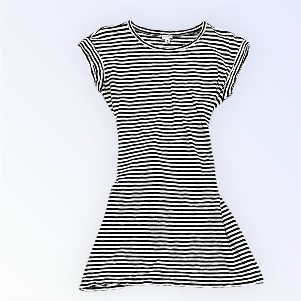 J.Crew Black & White Striped Cotton Dress | Size M 100% cotton